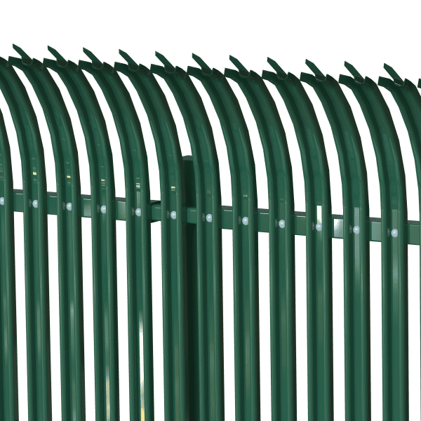 palisade_2884x3000mm_detail_view_2_splayed_and_bent_topping_ral_6005