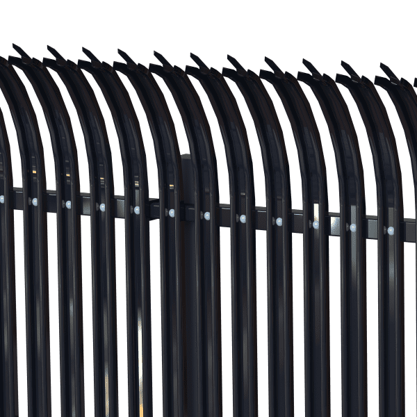 palisade_2884x3000mm_detail_view_2_splayed_and_bent_topping_ral_9005